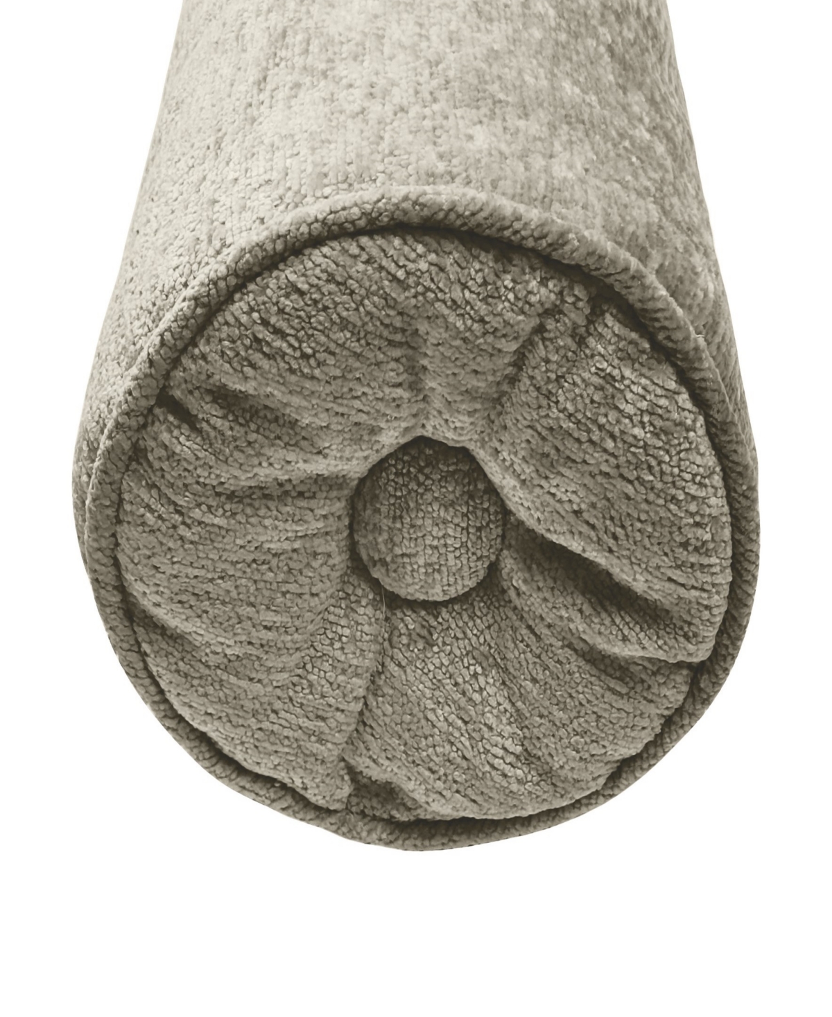 Ediehome Delmonico Chenille Lumbar Neck Roll Decorative Pillow, 7"x18" In Gray