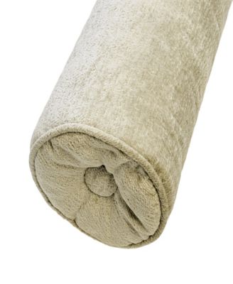 Delmonico Chenille Lumbar Neck Roll Decorative Pillow, 7"x18"