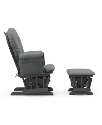 Hoop Glider and Ottoman - Gray with Gray