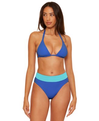 Women's Color Code Reversible Triangle Bikini Top & Color Code High-Waist Reversible Bikini Bottoms