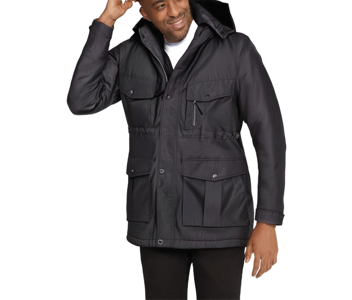 Big & Tall Longer-Length Boulder Creek by Fleece-Lined Parka - Black