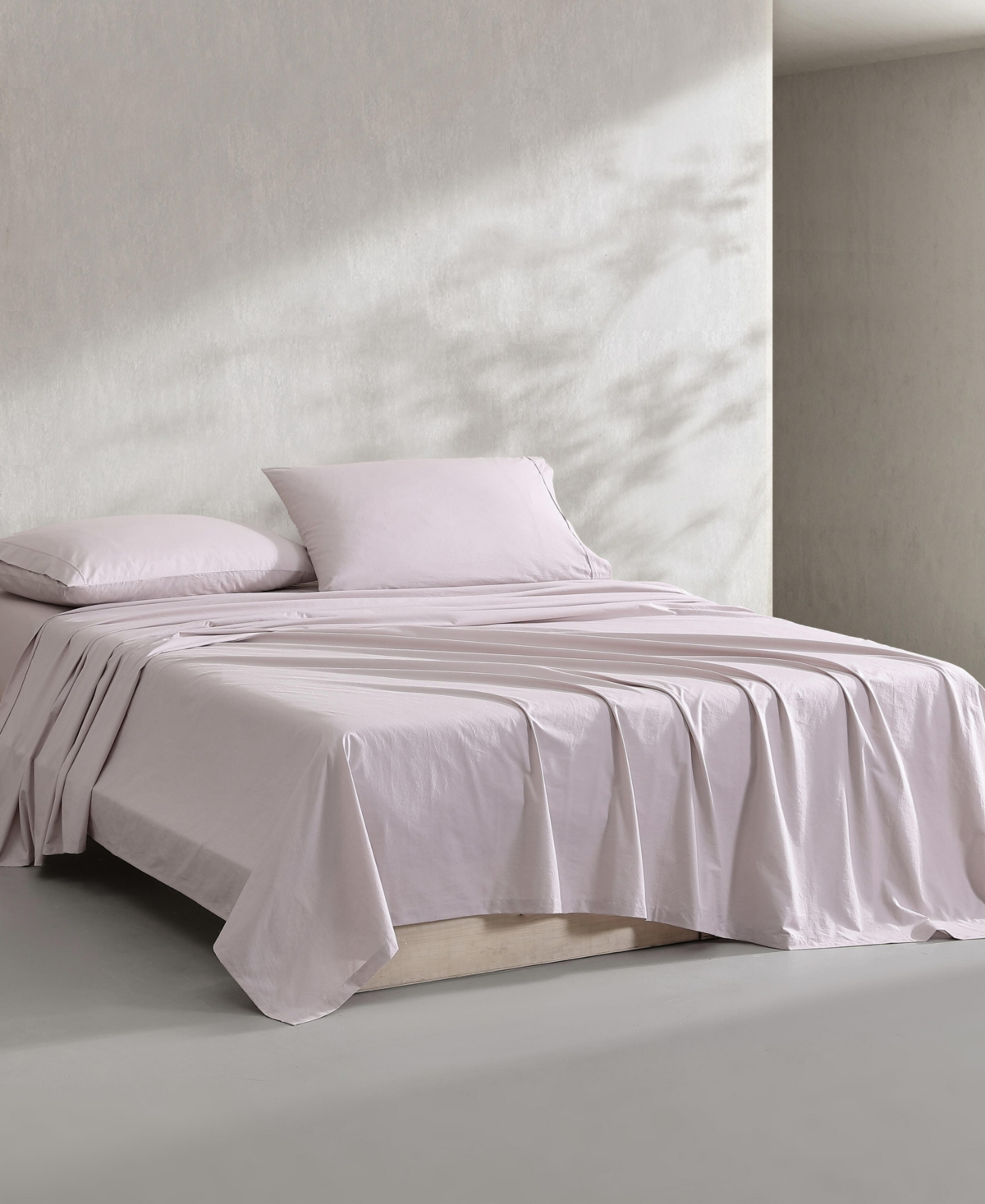 Calvin Klein Washed 400-thread Count Cotton Percale 4-pc. Sheet Set, Full In Pink