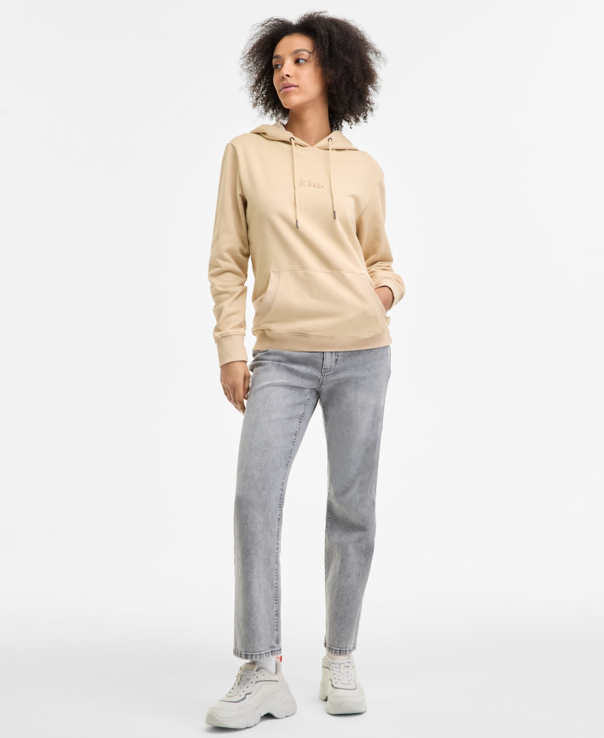 Kin Apparel Women's Satin-hood Long-sleeve Hoodie