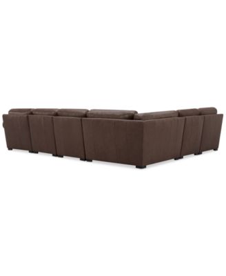 Radley Roll Arm 145" 6-Pc. Leather Wedge Corner Chaise Sectional