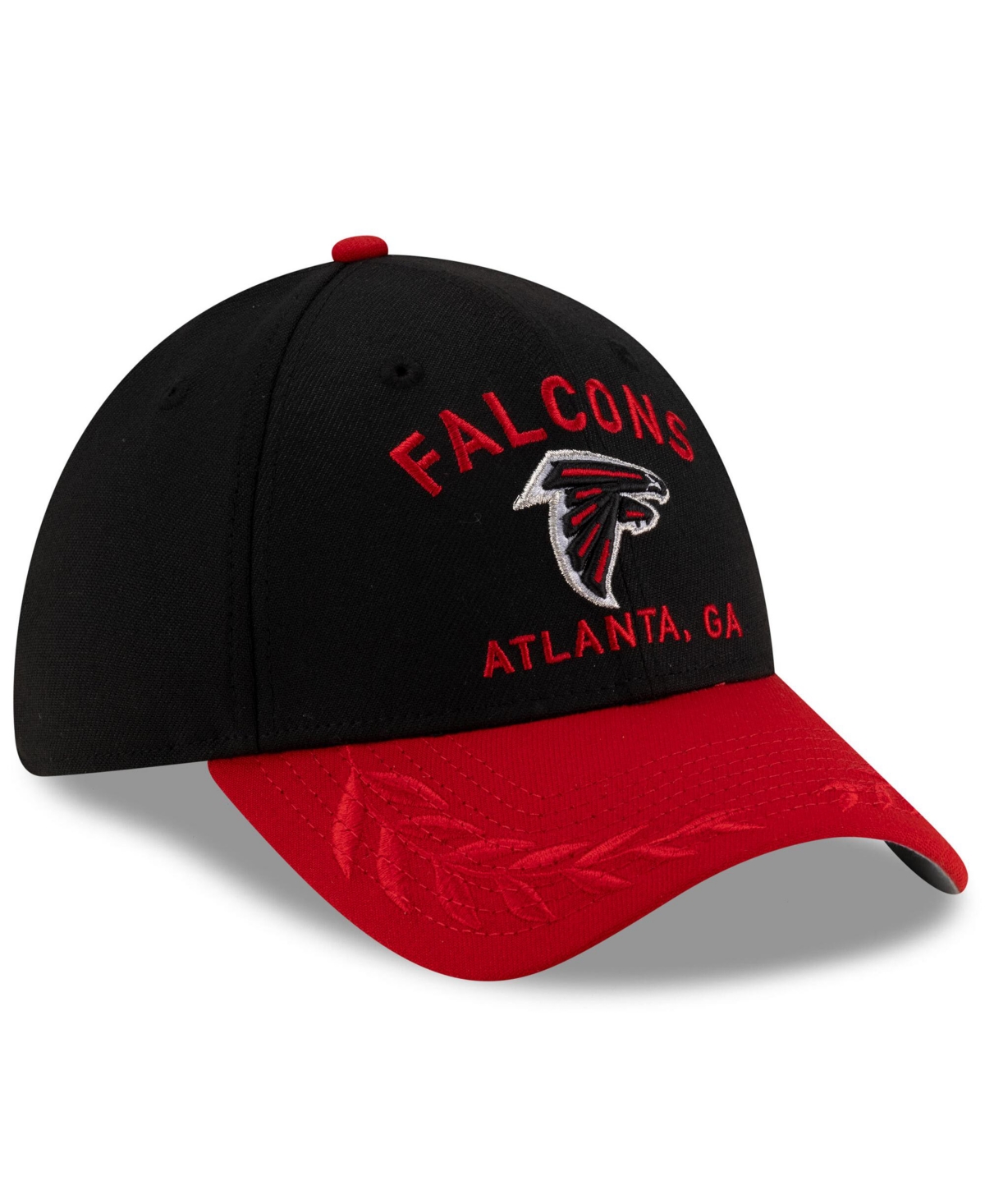 Shop New Era Men's Black/red Atlanta Falcons 2025 Nfl Draft 39thirty Flex Hat In Black,red