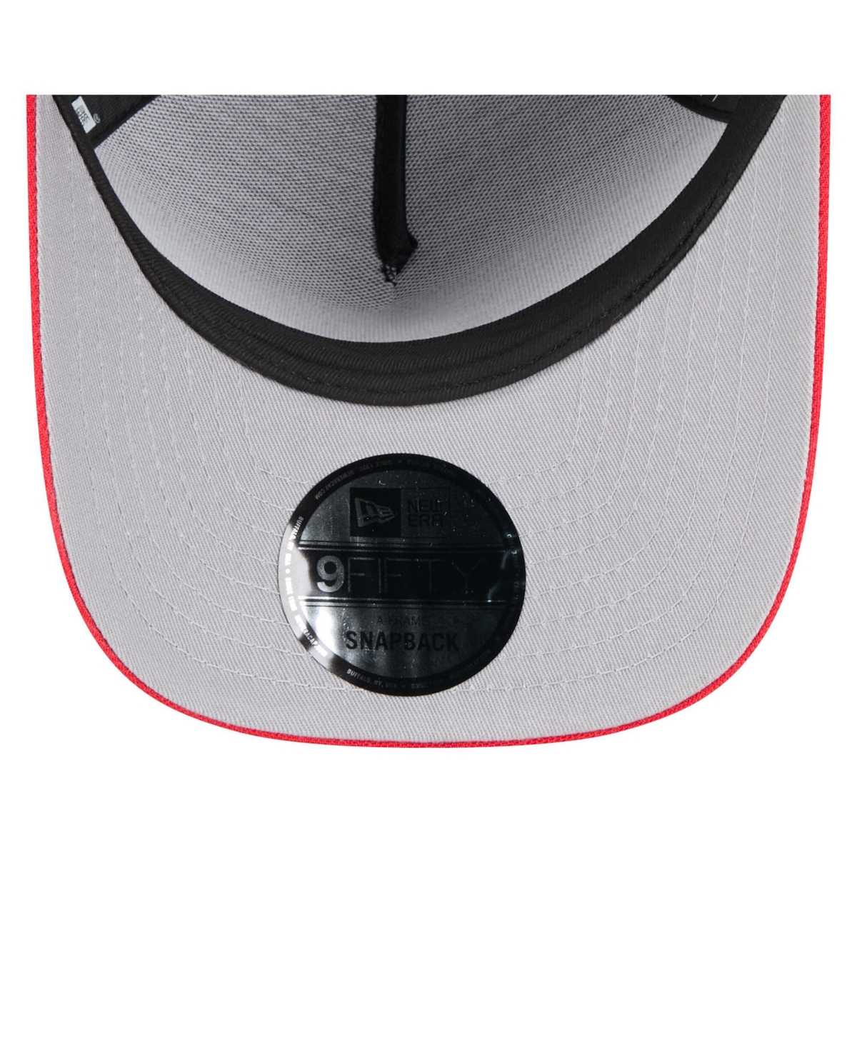 NEW ERA MEN'S BLACK/RED HOUSTON TEXANS 2025 NFL DRAFT A-FRAME 9FIFTY SNAPBACK HAT 