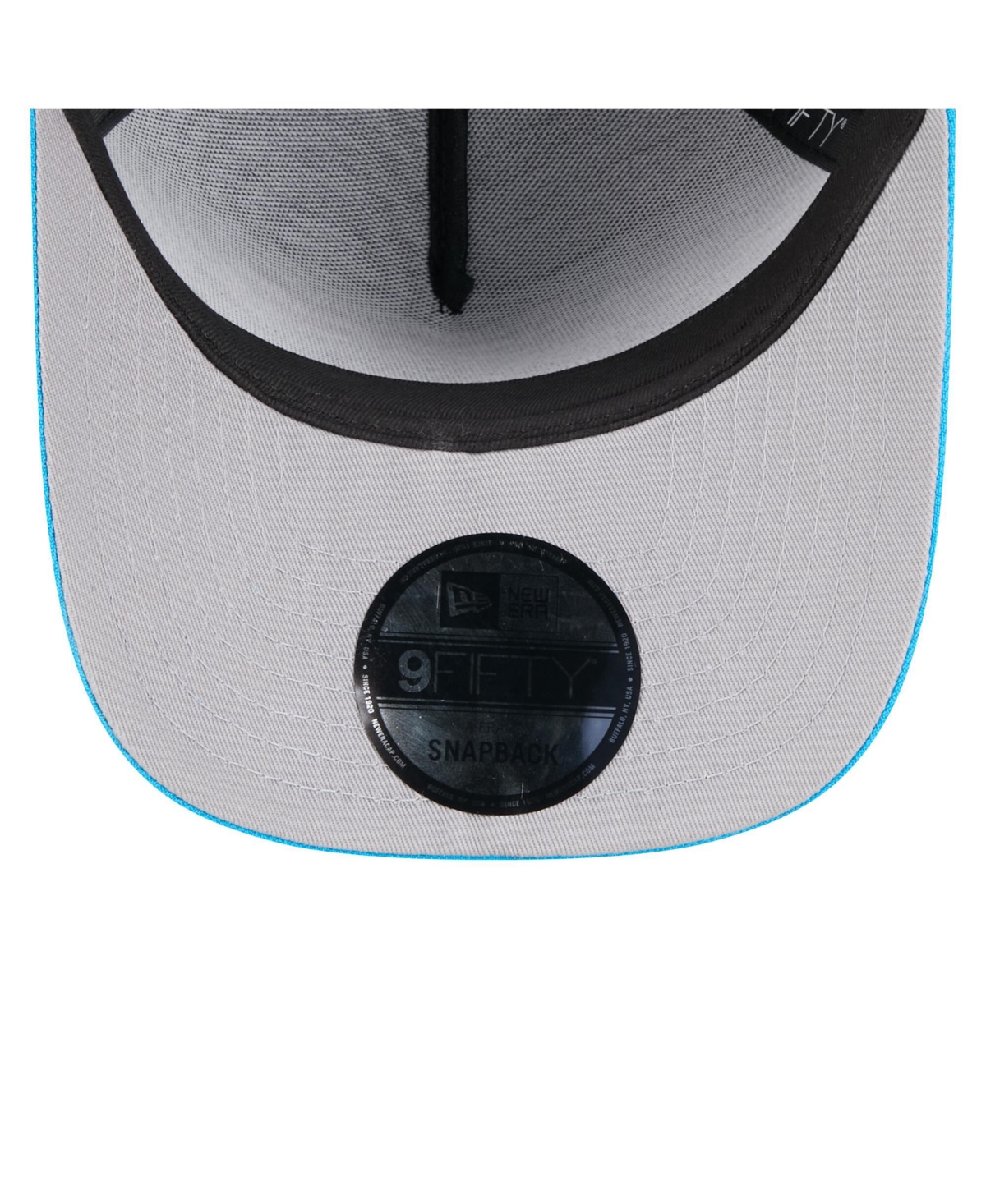 NEW ERA MEN'S BLACK/BLUE CAROLINA PANTHERS 2025 NFL DRAFT A-FRAME 9FIFTY SNAPBACK HAT 