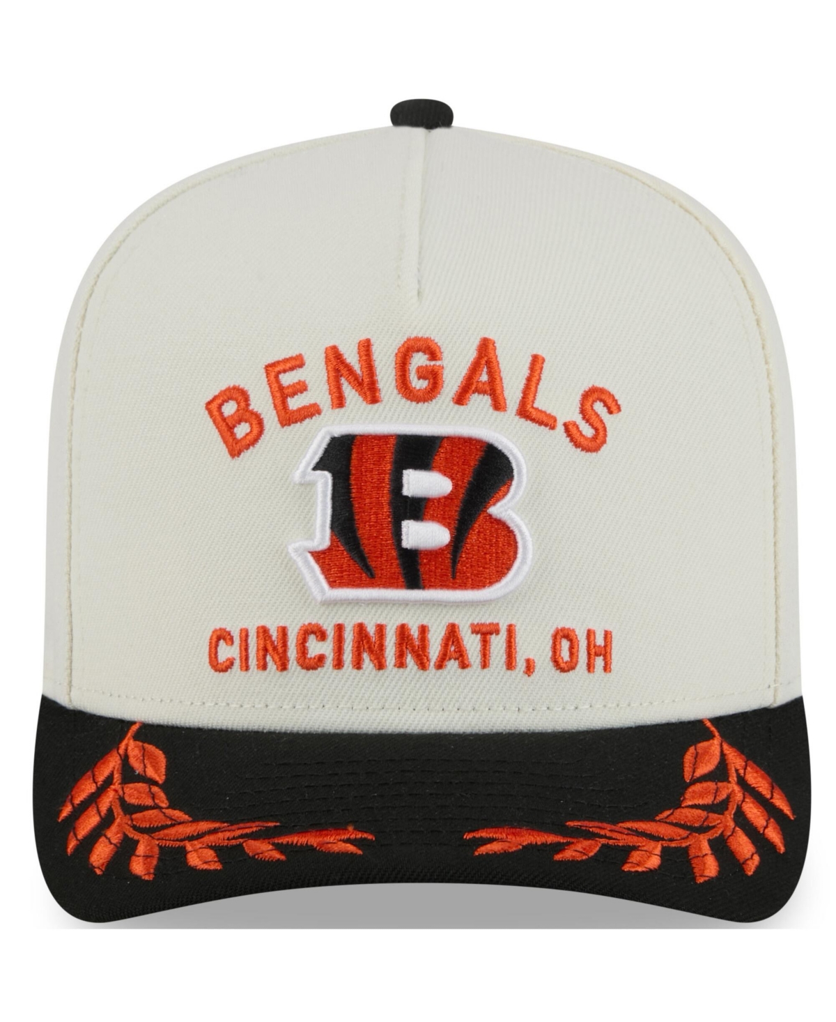 New Era Men's Cream/black Cincinnati Bengals 2025 Nfl Draft A-frame 9fifty Snapback Hat In Cream,black
