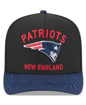 Men's Black/Navy New England Patriots 2025 NFL Draft A-Frame 9FIFTY Snapback Hat