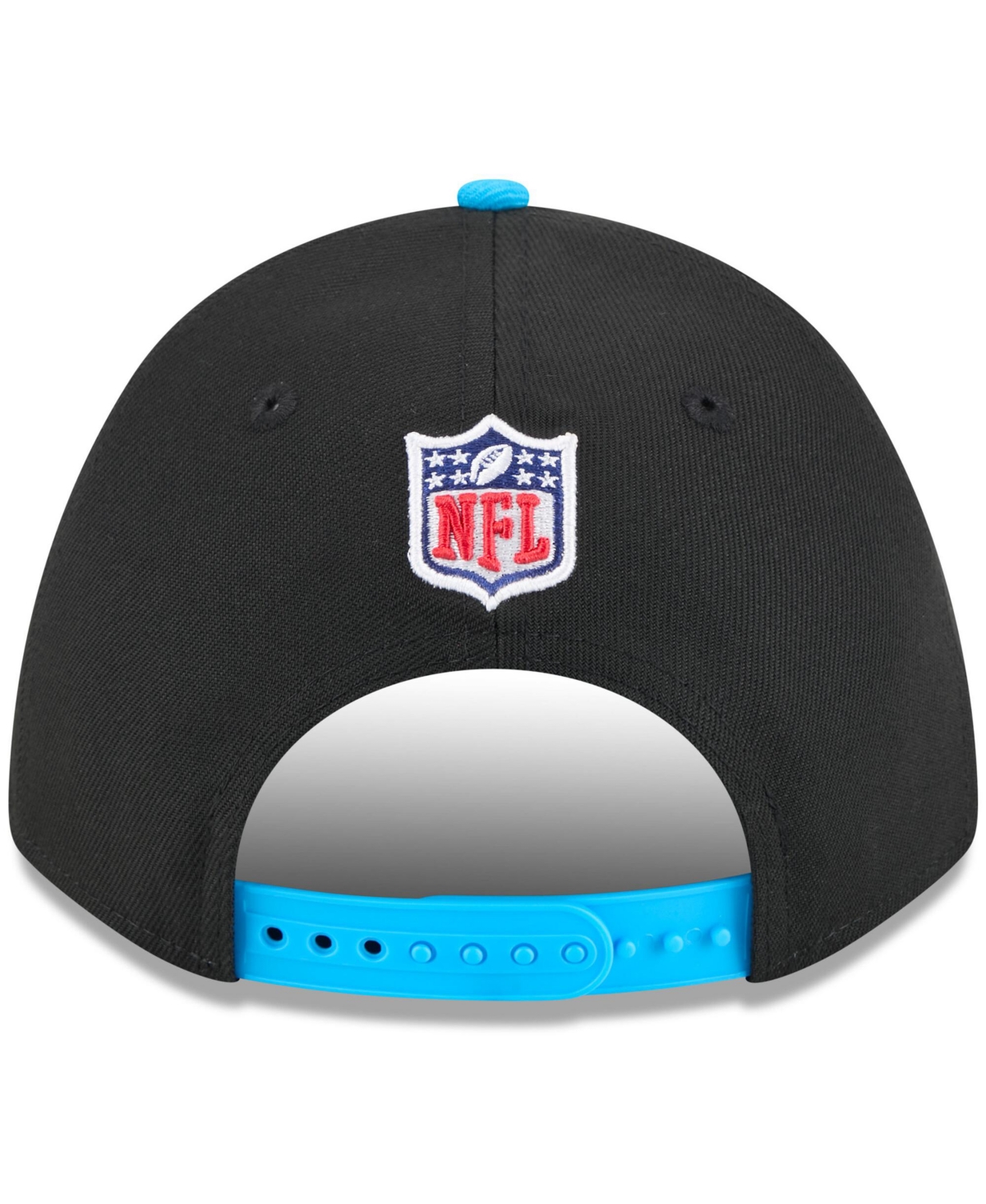 Shop New Era Men's Black/blue Carolina Panthers 2025 Nfl Draft 9forty A-frame M-crown Adjustable Hat In Black,blue
