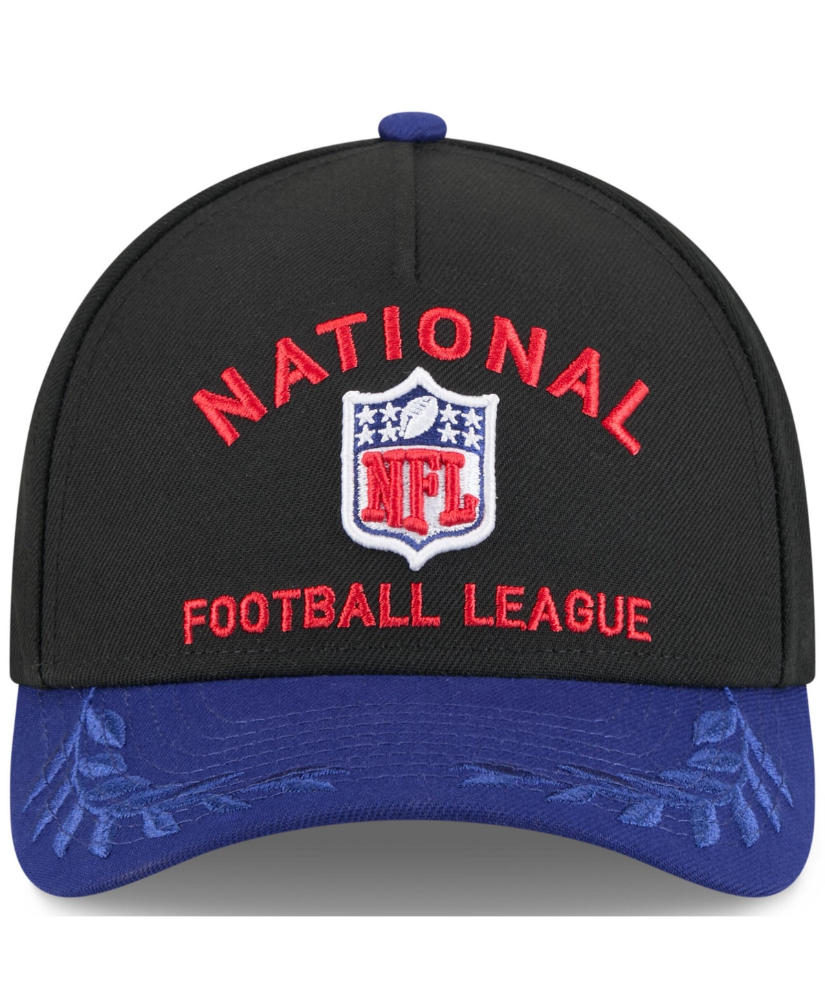 New Era Men's Black/navy Shield Merchandise 2025 Nfl Draft 9forty A-frame M-crown Adjustable Hat In Black,navy