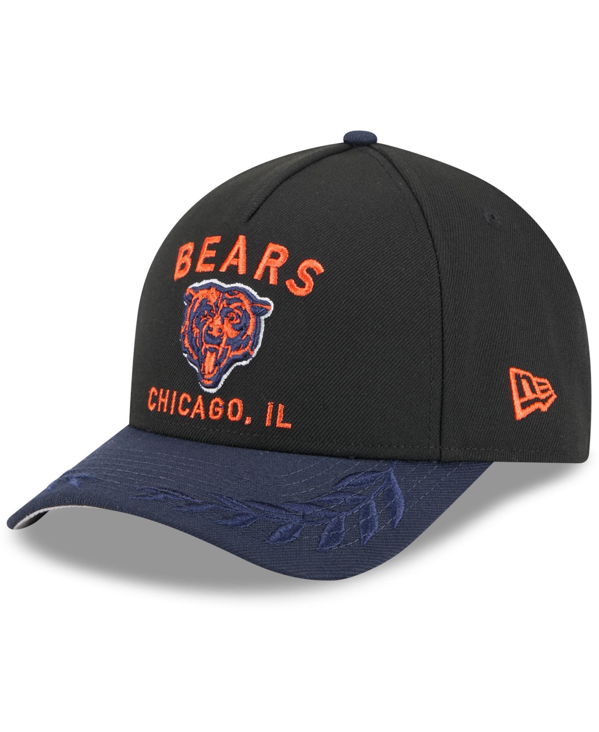 NEW ERA MEN'S BLACK/NAVY CHICAGO BEARS 2025 NFL DRAFT 9FORTY A-FRAME M-CROWN ADJUSTABLE HAT 