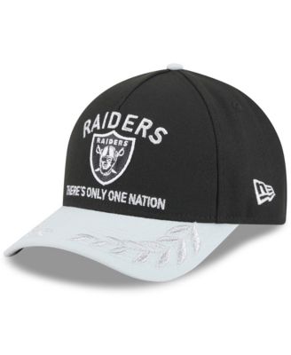 New Era - Men's Black/Silver Las Vegas Raiders 2025 NFL Draft 9FORTY A-Frame M-Crown Adjustable Hat
