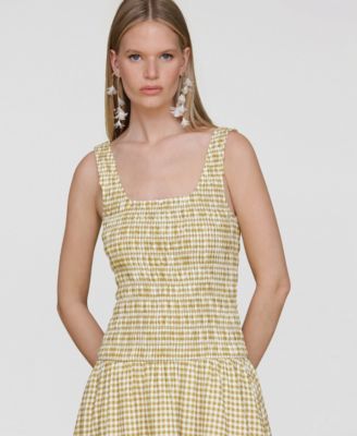 Women's Drop-Waist Smocked-Bodice Tank Maxi Dress