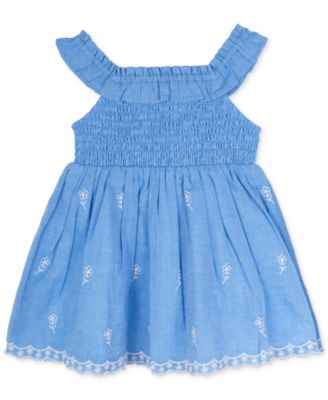 Baby Girls Smocked Eyelet Dress 