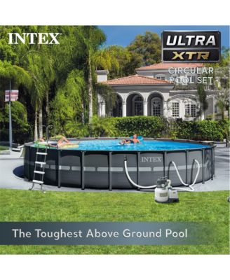 26ft x 52in Above Ground Pool w/ Inflatable Loungers and Floating Cooler