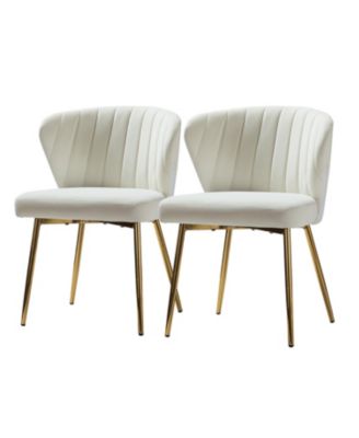 Set of 2  Polyester Velvet Modern Design, Upholstered  Milia Dining Chair
