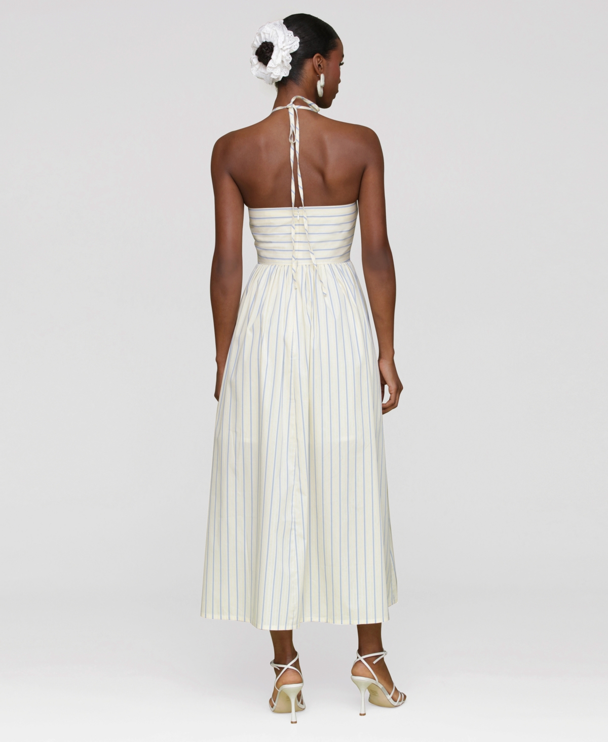 Avec Les Filles Women's Halter Maxi Dress In White