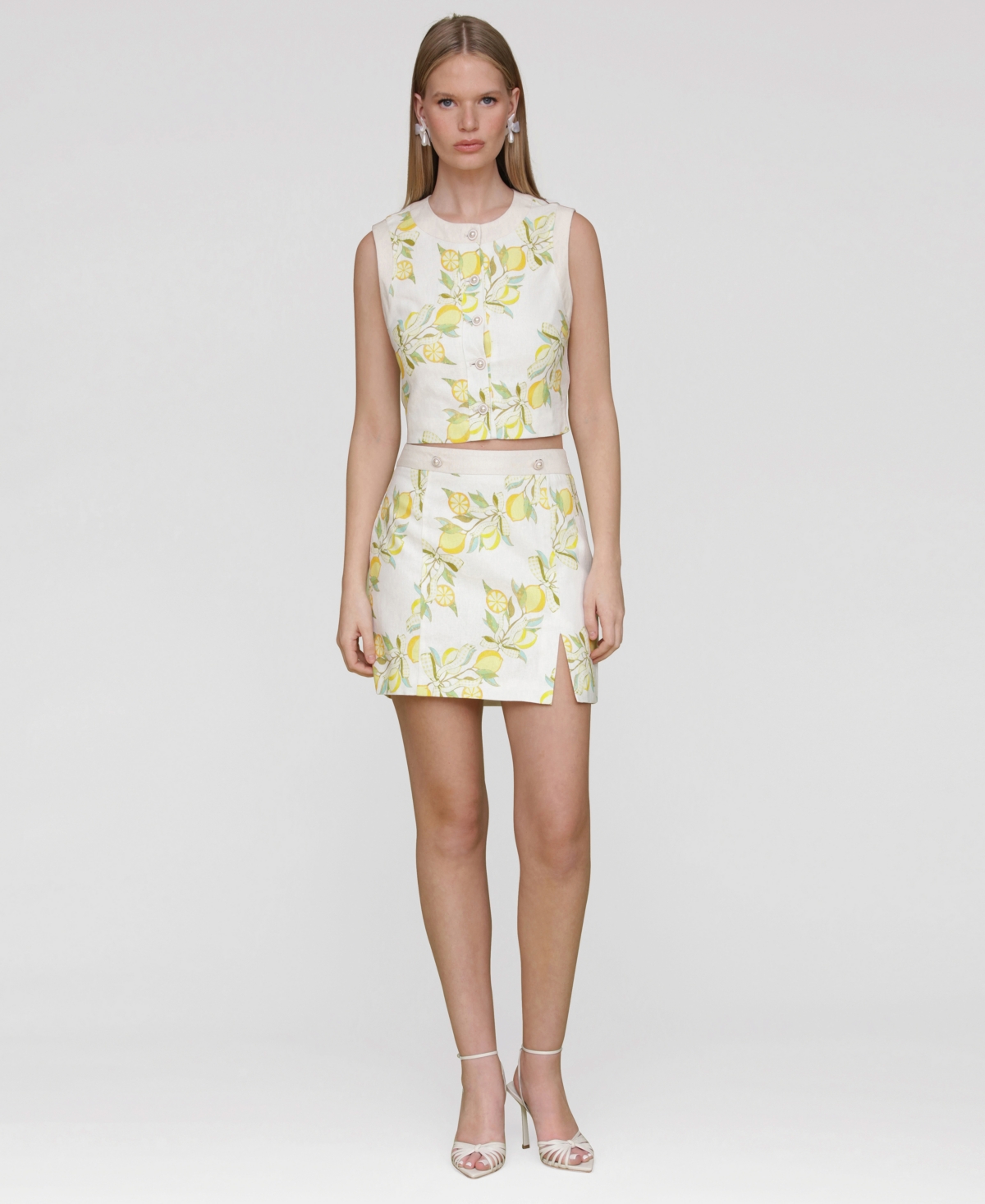 Avec Les Filles Women's Side-Slit Miniskirt