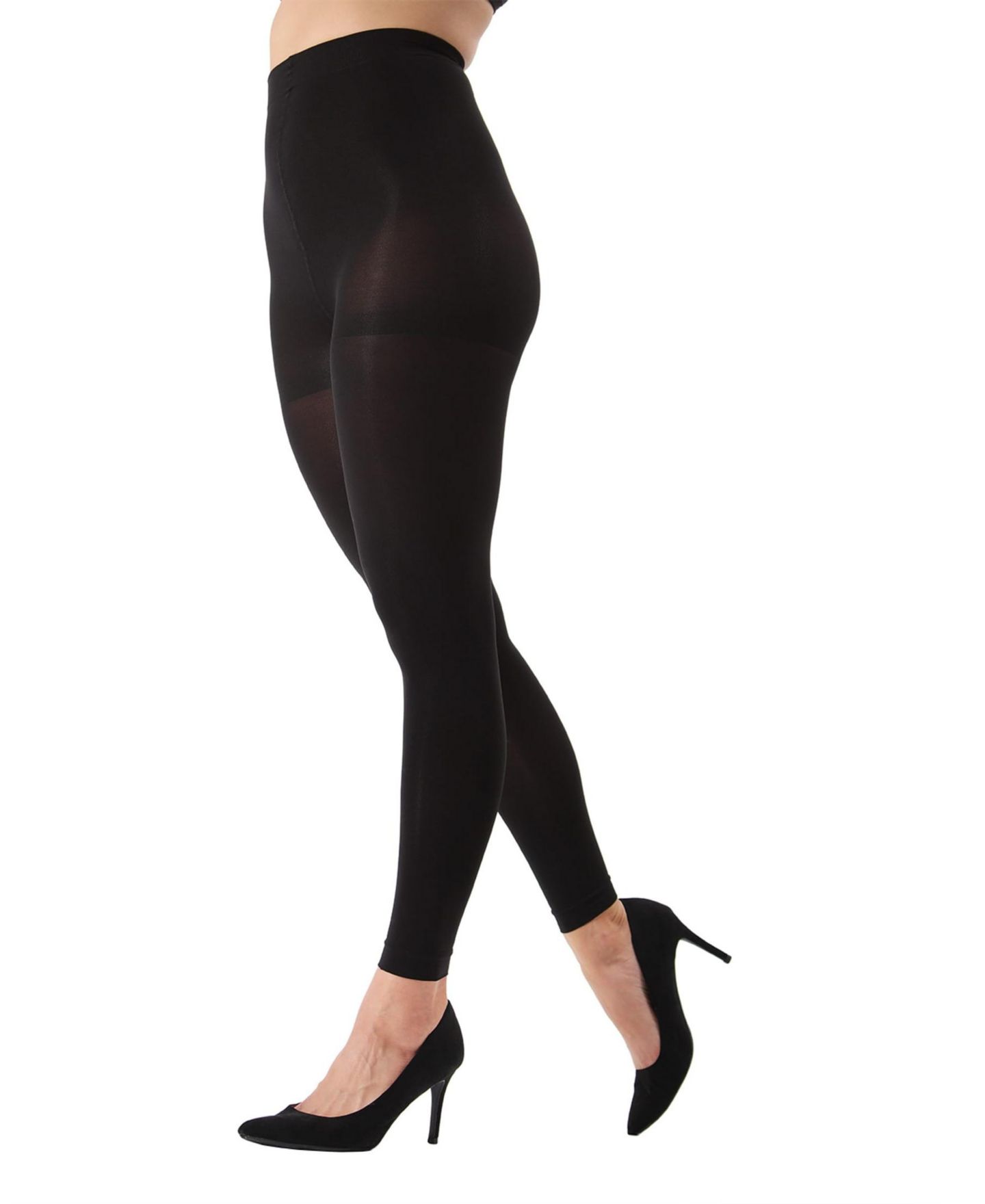 Женские колготки MeMoi Completely Opaque 80 Denier Control Top Footless Tights MO-343, цвет: Чёрный — фото 4