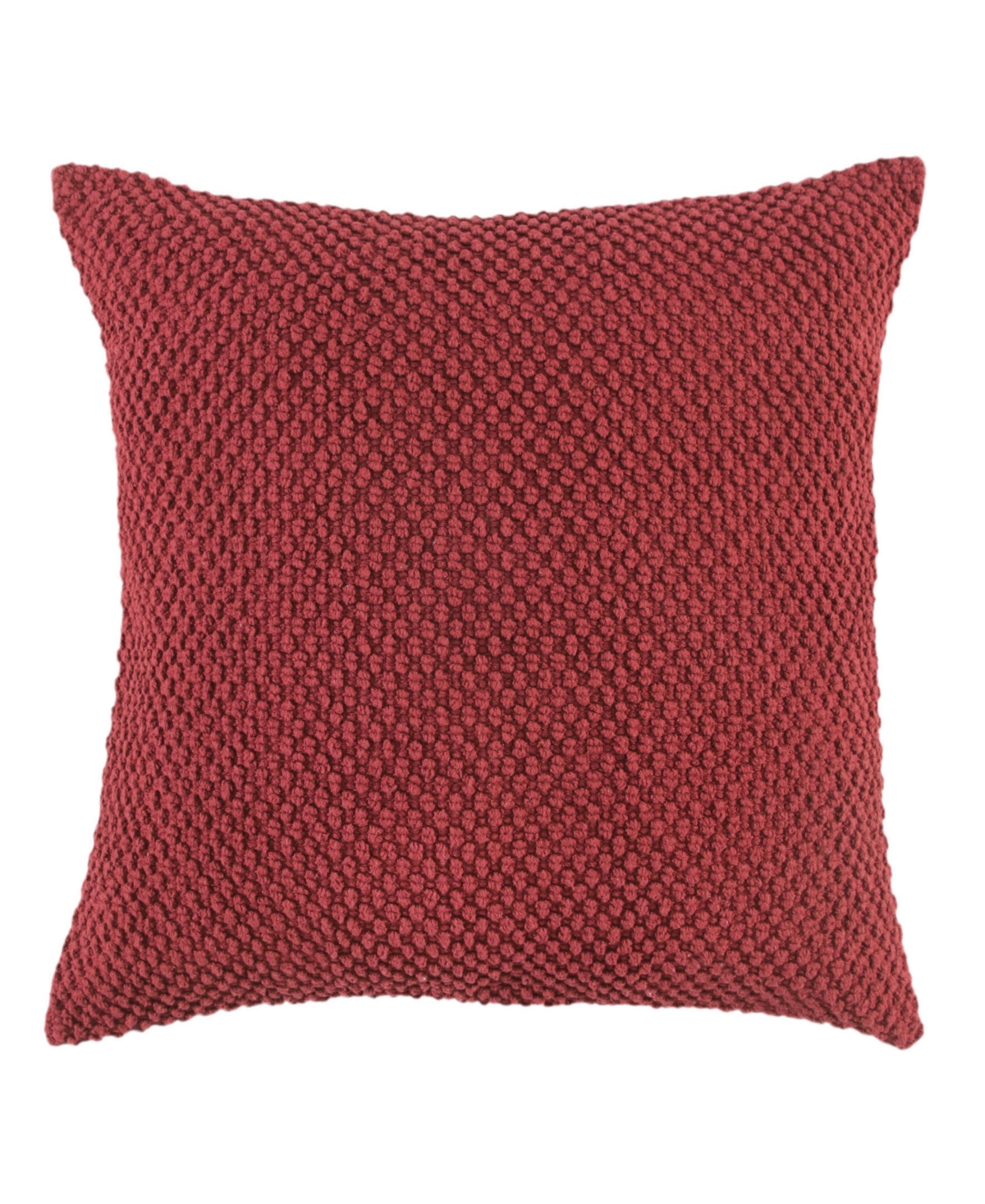 Rizzy Home Urban Farmhouse Solid Woven Decorative Pillow, 20" X 20" In Deep Merlot