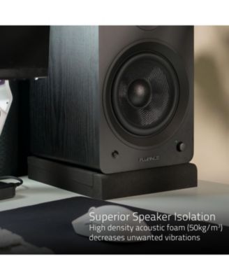 High Density Acoustic Foam Isolation Pads for Bookshelf Speakers and Studio Monitors, 10" x 7.5", Improved Sound, Vibration Damping, Multiple Listening Angles - Pair (SP05)