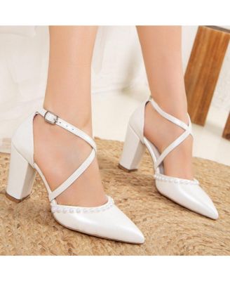 Sina Criss Cross High Block Heels
