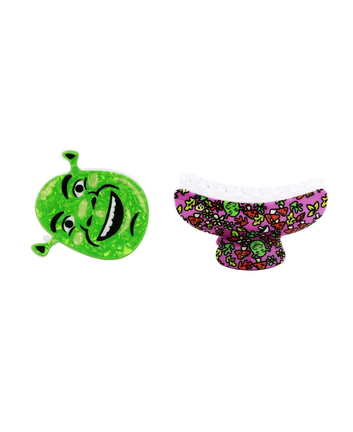 Ogre & Mushrooms 2-Piece Hair Clip Set - Shrek ogre  mushrooms