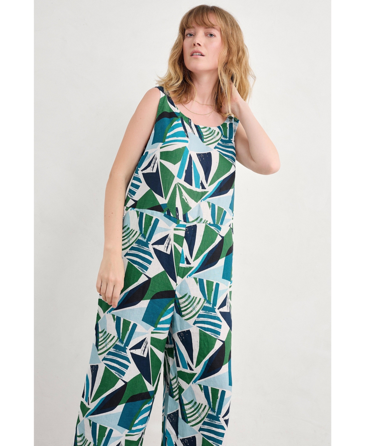 Seasalt Cornwall Women's Salt Air Jumpsuit - Spinnaker sails hedgerow