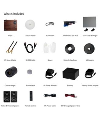 RT85 Reference Vinyl Turntable PA10 Phono Preamp Ai61 Powered 6.5" Bookshelf Speakers Ortofon 2M Blue Bluetooth Audio System