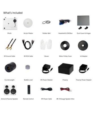 RT85 Reference Vinyl Turntable PA10 Phono Preamp Ai61 Powered 6.5" Bookshelf Speakers Ortofon 2M Blue Bluetooth Audio System