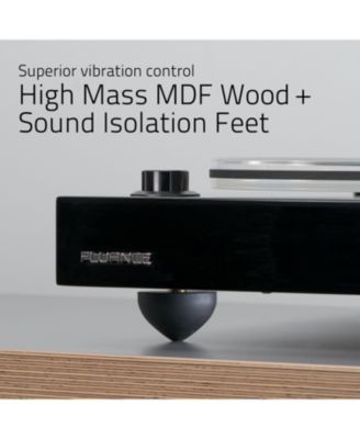 High Fidelity Vinyl Turntable with Ortofon 2M Blue Cartridge and Anti-Vibration Wood Isolation Base