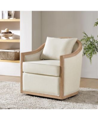 Wifred Farmhouse Rattan Solid Wood Armchair