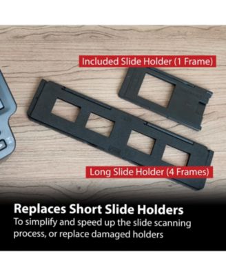 long tray slide holder speeds up scanning, holds 4 slides, flattens film edges, protects film – set of 3 for 35mm scanners