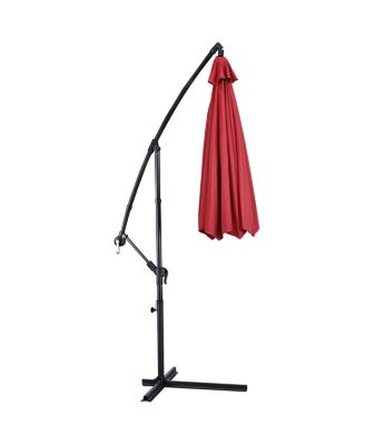 10' Hanging Umbrella Outdoor Patio Market Banana Umbrella Offset