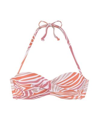 Women's Zebra Print Bandeau Bikini Swimsuit Top Bra Sizing