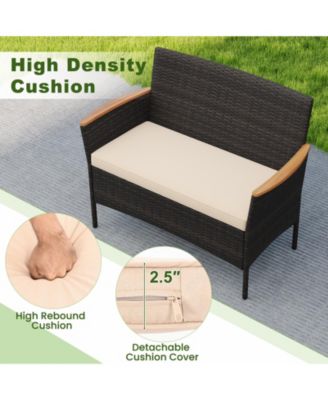 8 Piece Outdoor Patio Rattan Furniture Set Rattan Conversation Set w/ Chairs & Loveseat