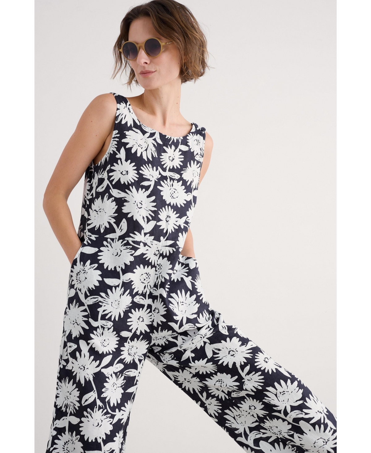 Women's Salt Air Jumpsuit - Daisy shadow inkwell