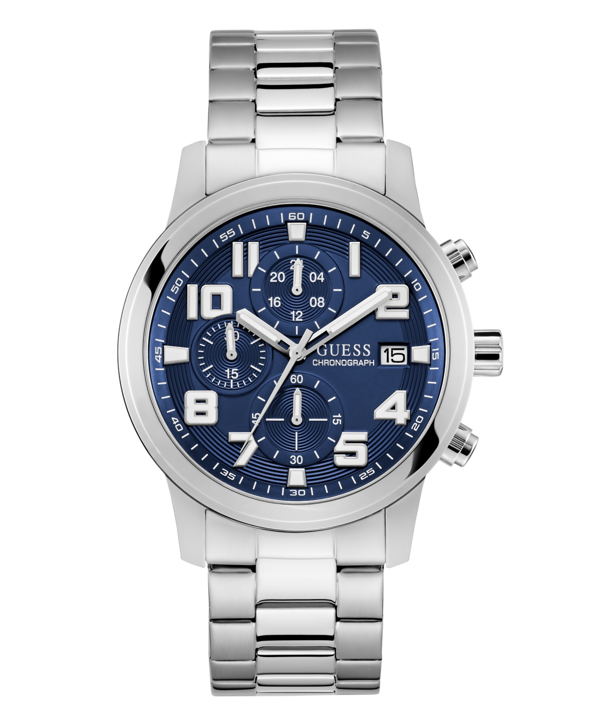 Men's Chronograph Silver-Tone Stainless Steel Watch, 44mm - Silver-Tone