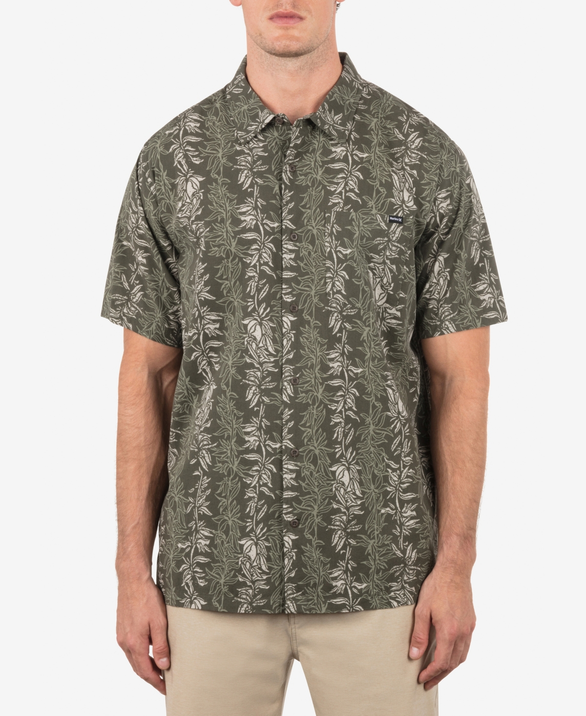 Hurley Men's Rincon Short Sleeve Shirt In Cargo