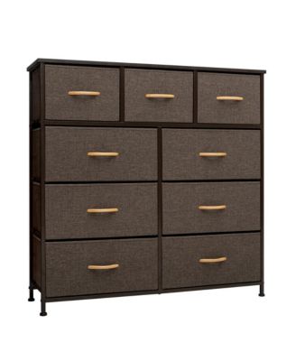 Steel and Fabric 9-Drawer Triple Dresser – Spacious Storage