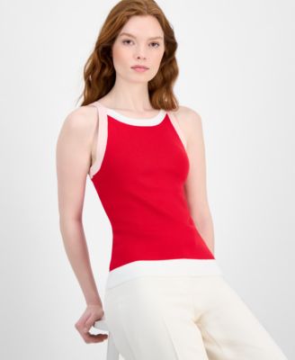 Women's Colorblock Ribbed Sleeveless Top