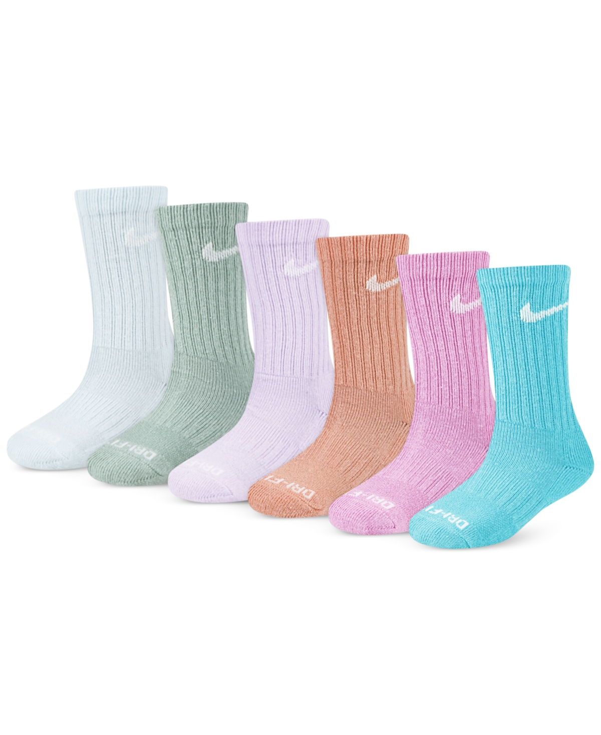 Nike Little Kids 6-pk. Performance Crew Socks In Multi
