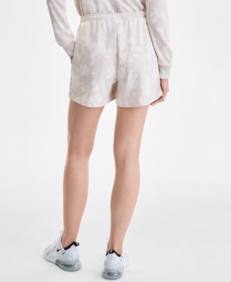 Women's Printed Mid-Rise Pull-On Terry Shorts 