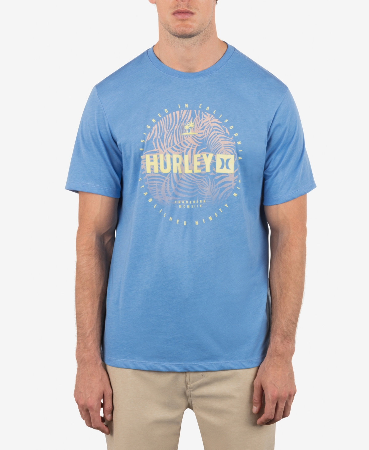 Men's Palm World Short Sleeve T-Shirt - Aquifer heather