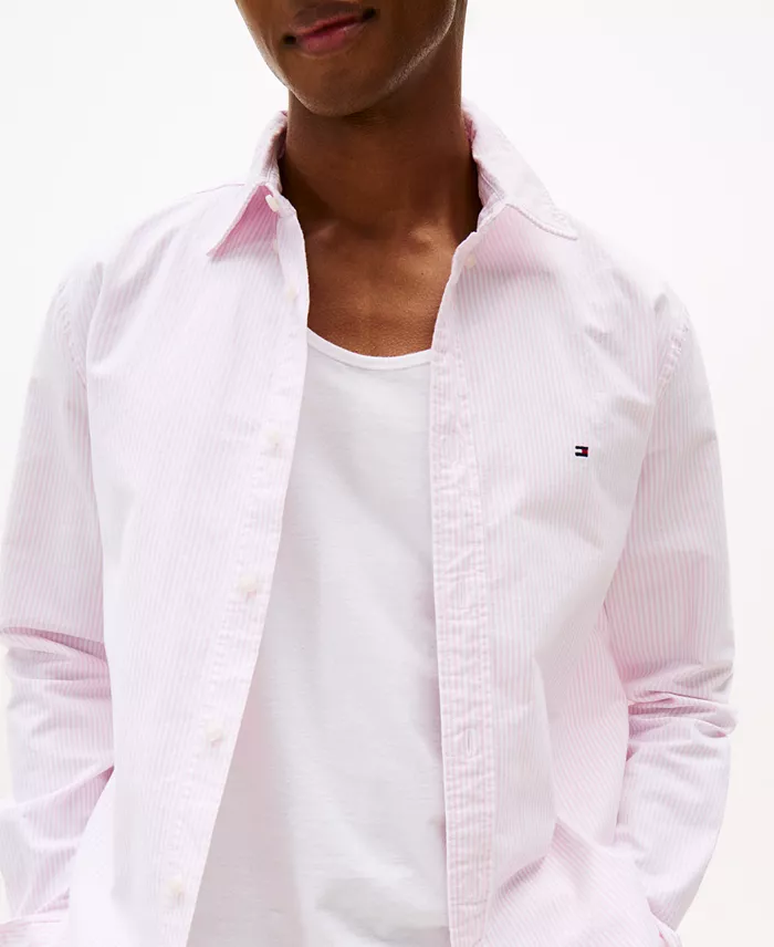 Men's Regular-Fit Striped Heritage Oxford Long-Sleeve Shirt - thumbnail 8