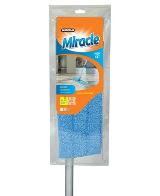 Miracle Microfiber Flat Mop with Telescopic Aluminum Handle
