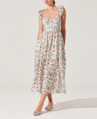 wedelia floral print corset dress Wedelia Dress in Floral  Flock