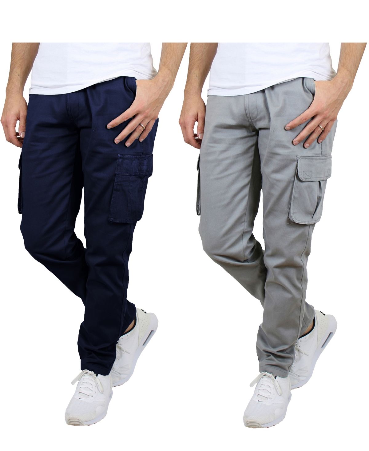 Men's 2-Pack Flex Stretch Cargo Pants - Navy, Gray