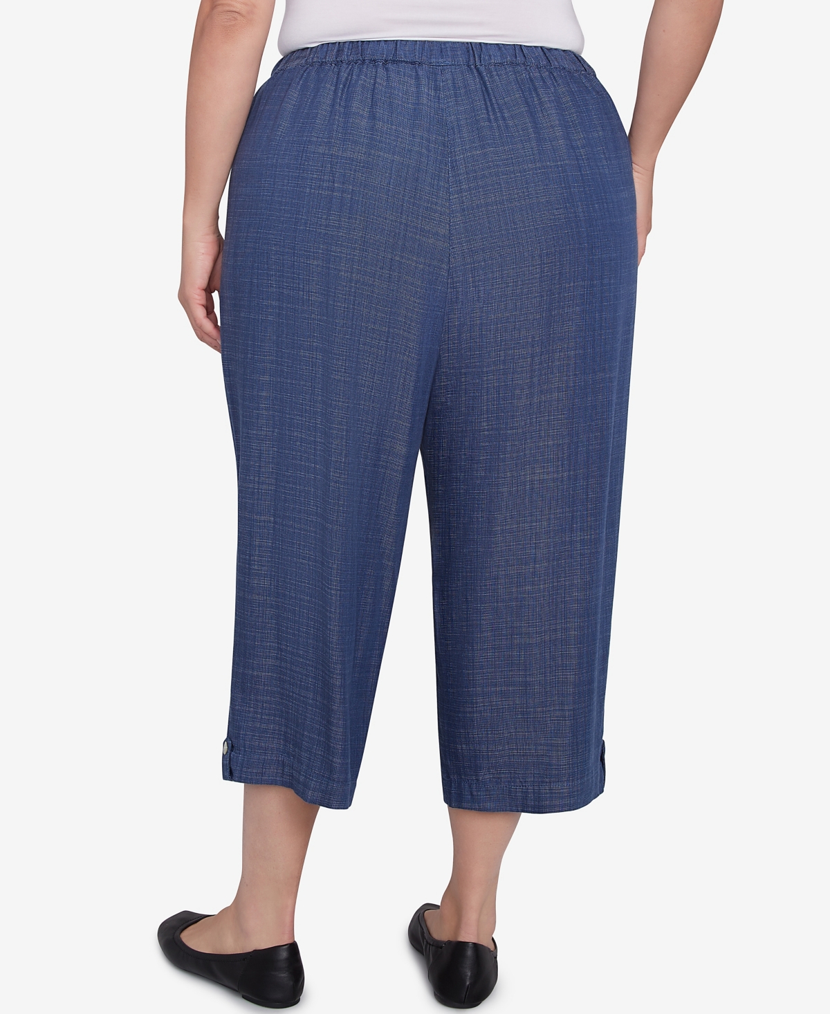Alfred Dunner Plus Size Summer Solstice Relaxed Button Tab Capri Pants